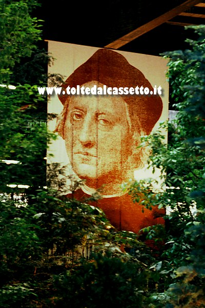 EUROFLORA 1991 - Una gigantografia contenente il ritratto di Cristoforo Colombo campeggiava all'interno del Padiglione "S"