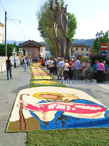 BRUGNATO (Infiorata del Corpus Domini 2007) - Quadro in Via Roma raffigurante Ges, il buon pastore