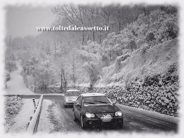 SANTO STEFANO DI MAGRA (Nevicata Gennaio 2006) - Paesaggio nordico lungo la Statale 62 della Cisa