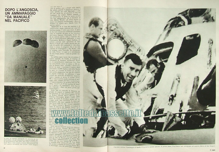 EPOCA del 26 aprile 1970 - Nella mattinata di venerd 17 aprile 1970, la portaelicotteri Iwo Jima recupera nel Pacifico gli astronauti di Apollo 13