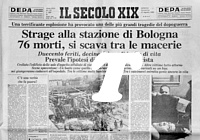 IL SECOLO XIX del 3 agosto 1980 - Strage alla stazione di Bologna, 76 morti, si scava fra le macerie