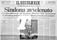 IL SECOLO XIX del 21 marzo 1986 - Michele Sindona avvelenato nel carcere di Voghera