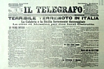 IL TELEGRAFO del 29-12-1908 - In prima pagina il terremoto di Sicilia e Calabria
