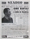 STADIO del 26 luglio 1948 dedica la prima pagina a Gino Bartali, vincitore del 35 Tour de France