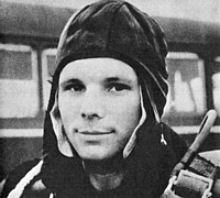 Il maggiore dell'aeronautica sovietica Yurij Gagrin, primo uomo della storia a volare nello spazio