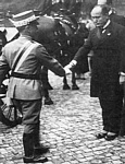 Il Re Vittorio Emanuele III riceve Benito Mussolini dopo la marcia su Roma