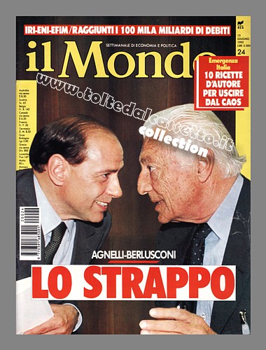 IL MONDO del 15 giugno 1992 - Lo strappo tra Gianni Agnelli e Silvio Berlusconi