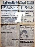 LA GAZZETTA DELLO SPORT del 15 maggio 1978 - Clamoroso al 61 Giro d'Italia: Moser attacca sulla salita del Macerone e stronca Thurau