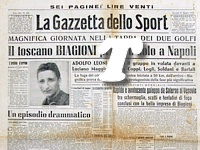 LA GAZZETTA DELLO SPORT del 27 maggio 1949 - Serafino Biagioni vince la 5a tappa del 32 Giro d'Italia (Salerno-Napoli)