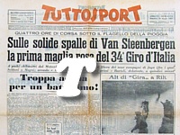 TUTTOSPORT del 20 maggio 1951 - Il belga Rick Van Steenbergen vince la prima tappa del 34 Giro d'Italia