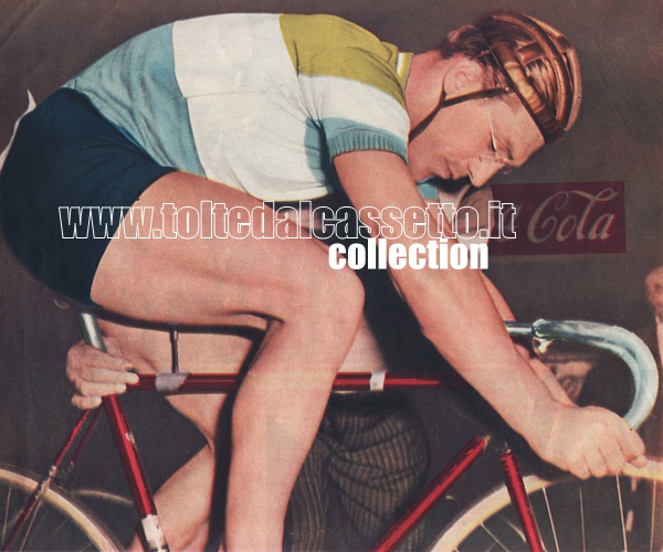 ARIE VAN VLIET (Olanda) alla partenza di una gara su pista. Fu campione del mondo della velocit negli anni 1938, 1948 e 1953