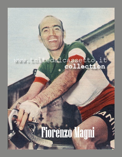 FIORENZO MAGNI sorridente indossa la maglia tricolore 1951. Magni fu Campione d'Italia su strada anche nel 1953 e 1954