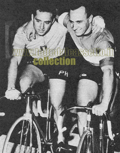 SANTE GAIARDONI e ANTONIO MASPES, due istituzioni del ciclismo su pista, entrambi campioni del mondo della velocit (Maspes ha vinto il titolo 7 volte)
