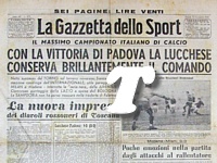 LA GAZZETTA DELLO SPORT del 22 novembre 1948 - La Lucchese vince a Padova (1-0) e conserva brillantemente la testa del campionato di serie "A"