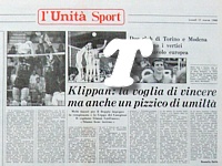 L'UNITA' SPORT del 17 marzo 1980 - Nella pallavolo due team italiani sono ai vertici europei. La Klippan Torino vince la Coppa dei Campioni, mentre la Panini Modena si aggiudica la Coppa delle Coppe...