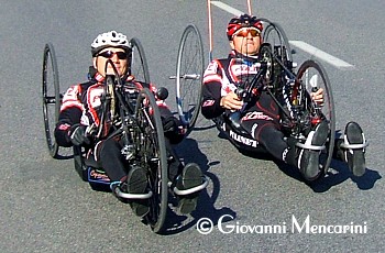 Gli handbikers Paolo Cecchetto e Gianluigi Granellini