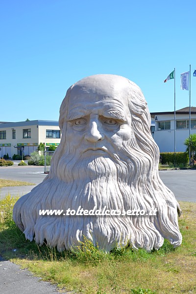 PIETRASANTA - "Leonardo da Vinci", scultura in malta epossidica vetro rinforzata (metri 4,2 x 3,8 x 3) di Eleonora Francioni e Antonio Mastromarino