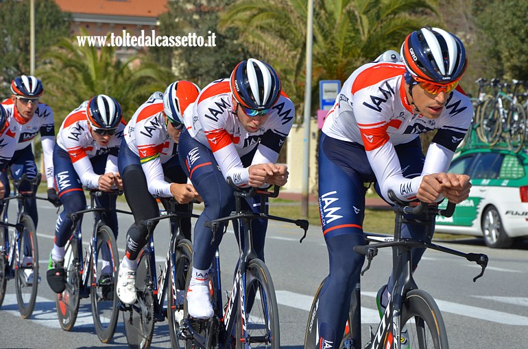 TIRRENO ADRIATICO 2016 - Il team svizzero IAM Cycling in azione durante la cronosquadre a Lido di Camaiore