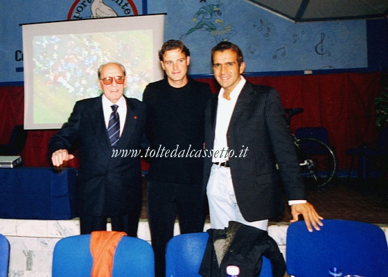Alessandro Petacchi in una foto con lo scomparso Franco Ballerini e Alfredo Martini