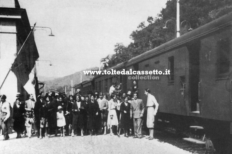 FERROVIA AULLA-LUCCA - L'inaugurazione della stazione di Equi Terme avvenuta nel 1931 alla presenza del ministro Crollalanza