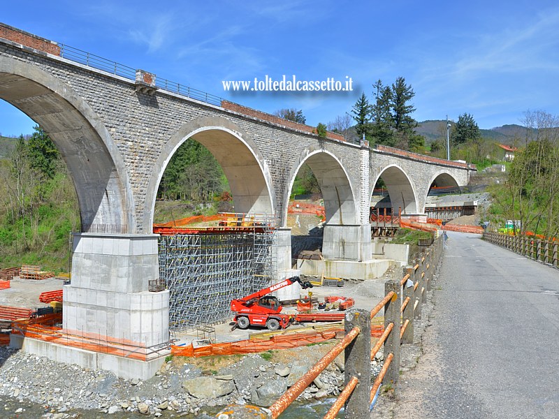 FERROVIA AULLA-LUCCA (07 Aprile 2024) - Lavori di consolidamento del ponte sul Tassonaro a Pieve San Lorenzo