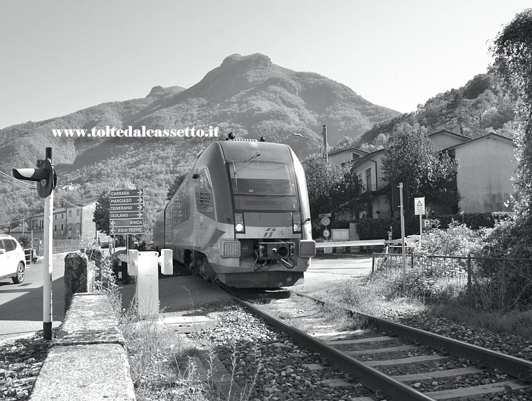 FERROVIA AULLA-LUCCA - Treno Swing al passaggio a livello di Monzone