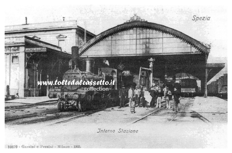 FERROVIA PONTREMOLESE - La stazione della Spezia in una cartolina del 1905 (Garzini e Pezzini - Milano)