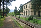 FERROVIA PONTREMOLESE - La linea dismessa presso la stazione di Terrarossa-Tresana, oggi riqualificata come sede della Protezione Civile e del Gruppo Alpini