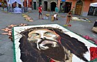 BRUGNATO (Infiorata del Corpus Domini 2015) - Quadro raffigurante il Cristo con la corona di spine