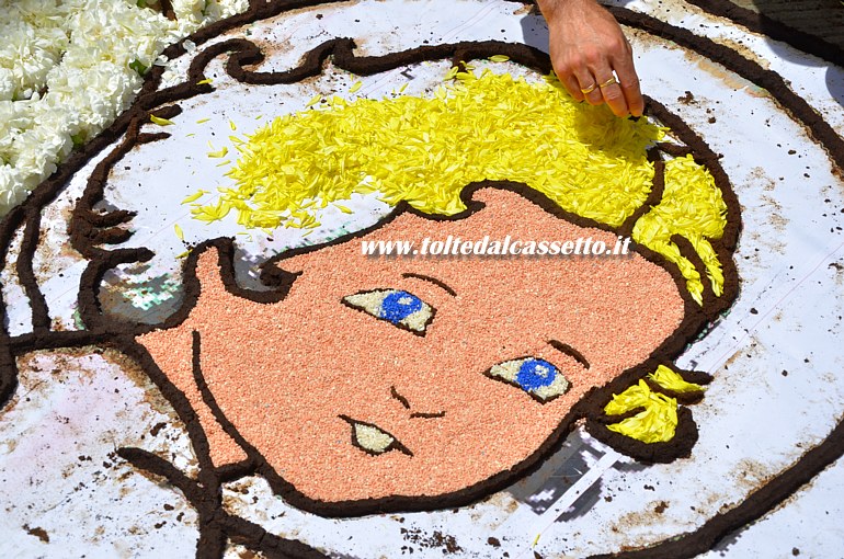 BRUGNATO (Infiorata del Corpus Domini 2018) - Abbozzo del disegno di un angelo