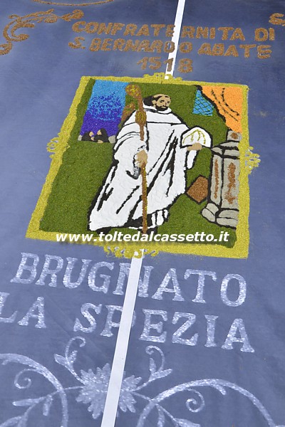 BRUGNATO (Infiorata del Corpus Domini 2018) - Quadro della Confraternita di San Bernardo Abate, istituzione che risale al 1518