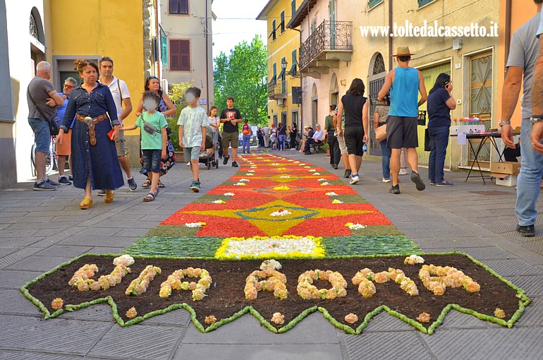 BRUGNATO (Infiorata del Corpus Domini 2026) - Tappeto floreale con logo di Via Roma