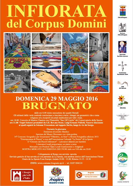 BRUGNATO (Infiorata del Corpus Domini 2016) - Locandina pubblicitaria con programma della giornata