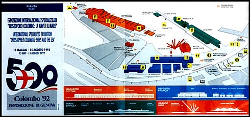 COLOMBIADI 1992 - Mappa delle ristrutturazioni al Porto Antico