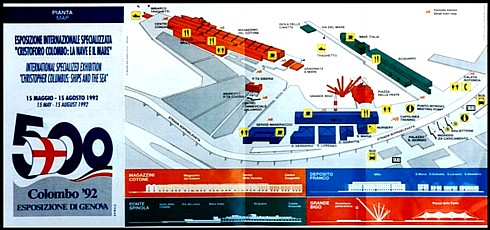 COLOMBIADI 1992 - Mappa delle ristrutturazioni al Porto Antico COLOMBIADI 1992 - Mappa delle ristrutturazioni al Porto Antico