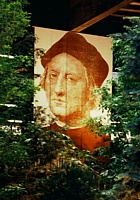 GENOVA (Euroflora 1991) - La gigantografia di Cristoforo Colombo che campeggiava tra i fiori e le piante del padiglione "S" GENOVA (Euroflora 1991) - La gigantografia di Cristoforo Colombo che campeggiava tra i fiori e le piante del padiglione "S"
