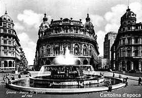 GENOVA - Piazza De Ferrari nel 1965 (cartolina d'epoca)