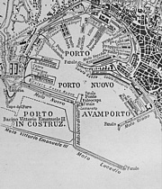 Carta topografica del porto di Genova negli anni del dopoguerra 1915-18