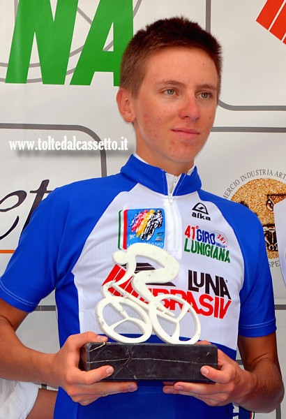 GIRO DELLA LUNIGIANA 2016 - Tadej Pogacar con la maglia azzurra della classifica a punti