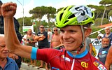 GIRO DELLA LUNIGIANA 2017 (Prima Tappa) - Il veneto Lorenzo Giopp (n.57) visibilmente soddisfatto dopo aver vinto la prima tappa con arrivo a Marina di Massa