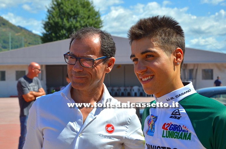 GIRO DELLA LUNIGIANA 2017 - Il vincitore Andrea Innocenti assieme a Davide Cassani, CT della Nazionale italiana di ciclismo su strada