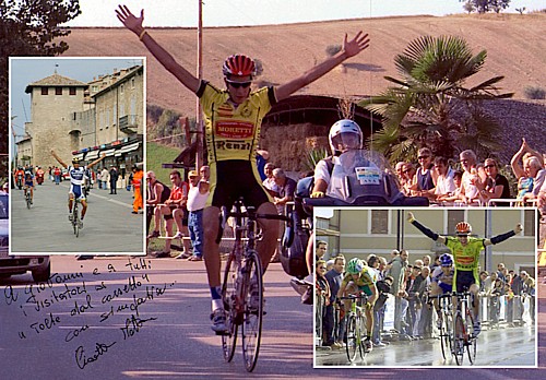 Matteo Ciavatta è figlio d'arte: nella foto di sinistra lo vediamo arrivare primo alla Lugo - San Marino del 2004, corsa già vinta dal padre 32 anni prima. Il suo DS e manager è lo zio Giuseppe Ciavatta