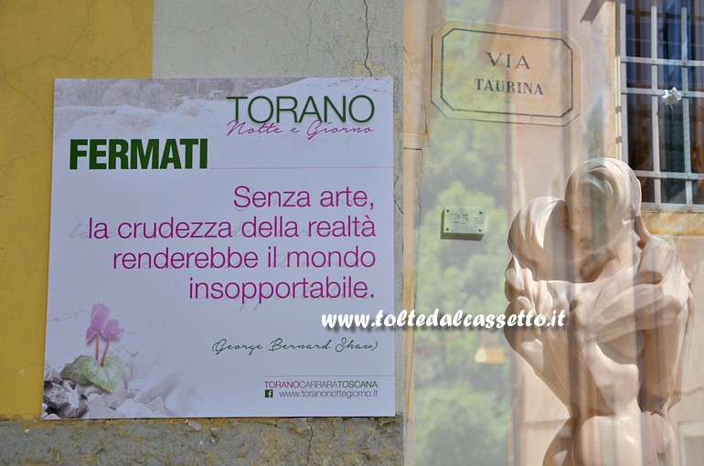 TORANO (Notte e Giorno 2019) - Cartello con massima di George Bernard Shaw sull'arte