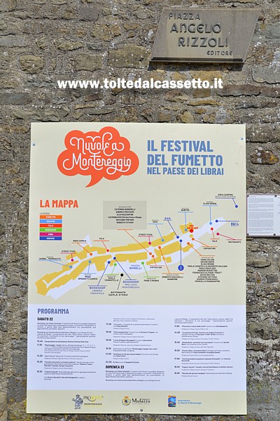 NUVOLE A MONTEREGGIO (Edizione 2023) - Tabellone con la mappa del quarto Festival del Fumetto