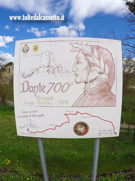 GIOVAGALLO - Segnaletica turistica del castello, luogo dantesco nel 1306