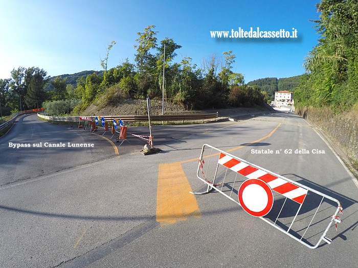 BETTOLA DI CAPRIGLIOLA - Punto d'inizio del bypass temporaneo lato S.Stefano di Magra