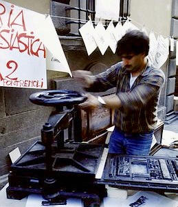 PONTREMOLI - Antico torchio per la stampa a caratteri mobili