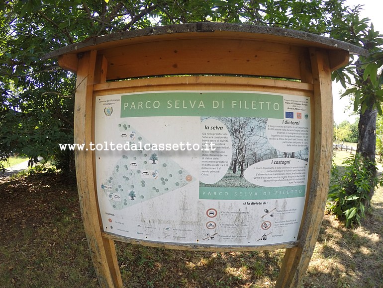 FILETTO di VILLAFRANCA - Segnaletica turistica del "Parco Selva di Filetto"