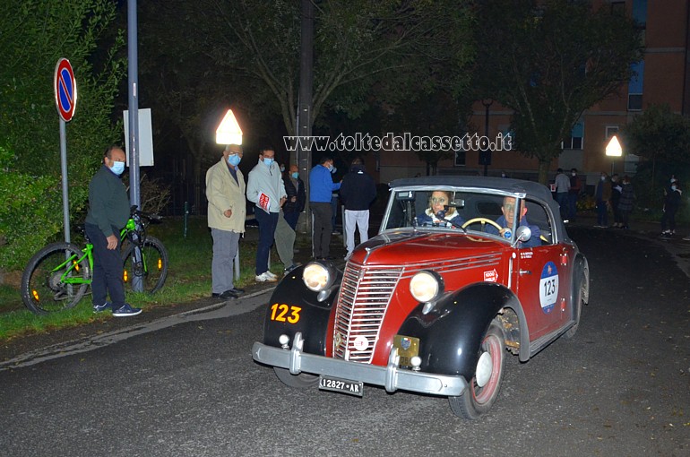 MILLE MIGLIA 2020 - Fiat 1100 B Spider Monviso Stella Alpina anno 1947 (Equipaggio: Marino Bertazza e Grazia Fuselli - Numero di gara: 123)