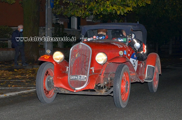 MILLE MIGLIA 2020 - Fiat 508 S Balilla Sport Coppa d'Oro anno 1934 (Equipaggio: Federico Maria Pizzoccheri e Roberto Nicelli - Numero di gara: 76)